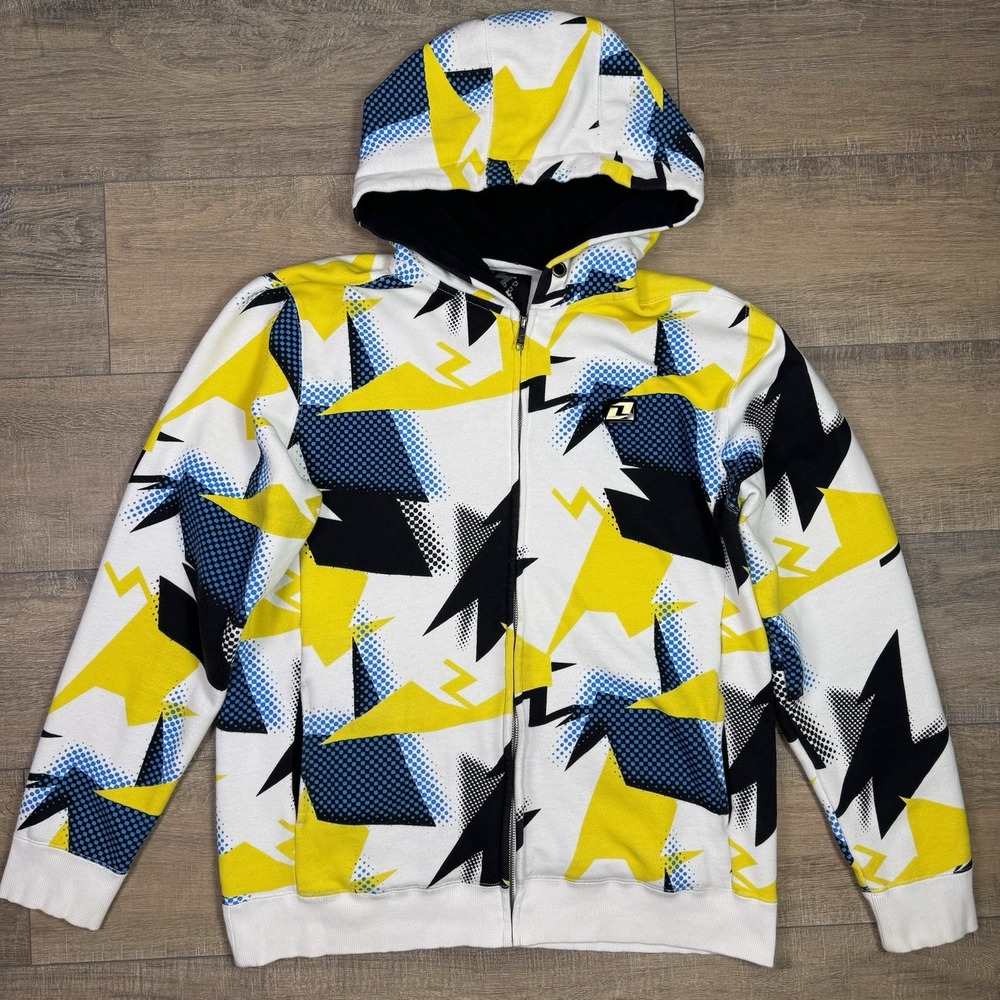 One Industries Y2K AOP Neon Full Zip Hooded Sweatshirt Mens L MotoCross MX ATV